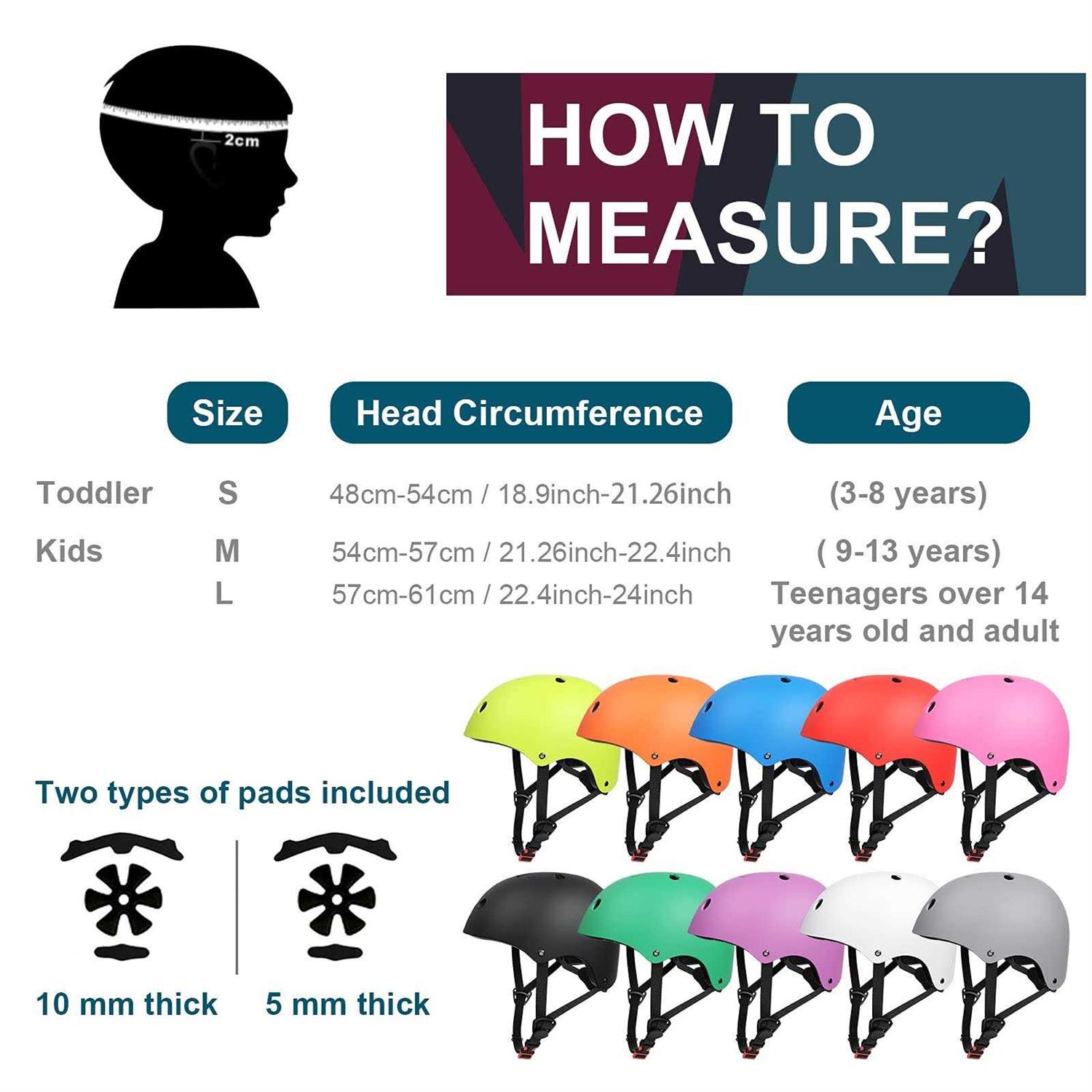 Glaf Toddler Helmet Kids Bike Helmets for 2-8 Years Old Baby Girls Boys Multi-Sport Helmet Adjustable Skateboard Bicycle Helmet Lightweight 2 Sizes - Image 5