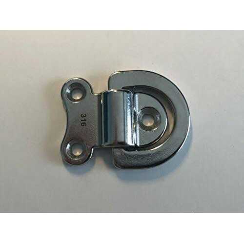 US Stainless Stainless Steel 316 Folding Pad Eye D Ring Tie Down 44mm x 51mm Marine Grade - Image 4