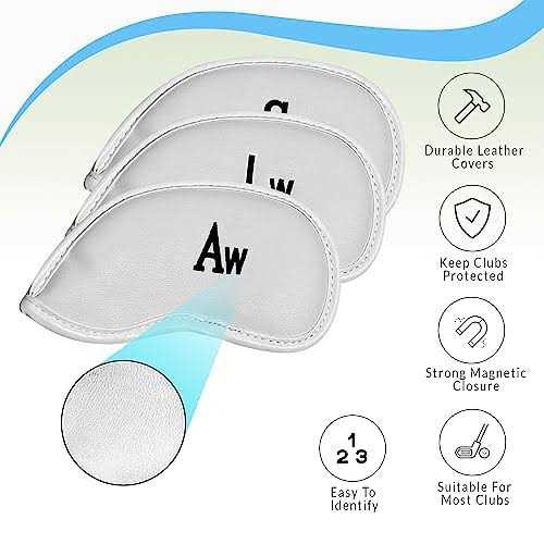 All Teed Up Premium Magnetic Leather Iron and Wedge Golf Club Head Covers - Image 3