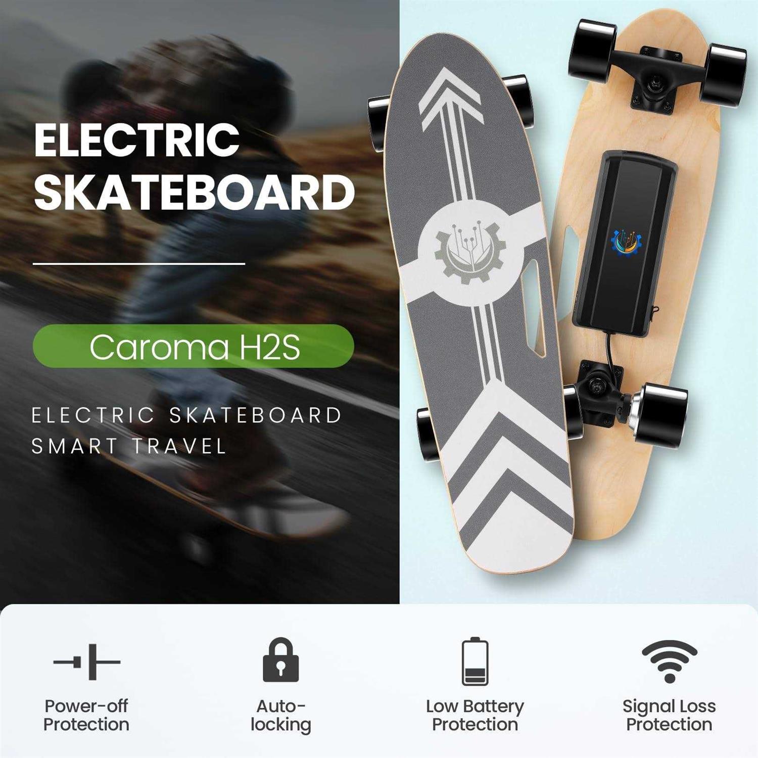 Caroma 350W Electric Skateboards with Remote 12.4 MPH Top Speed 7 Layers Maple - Image 4