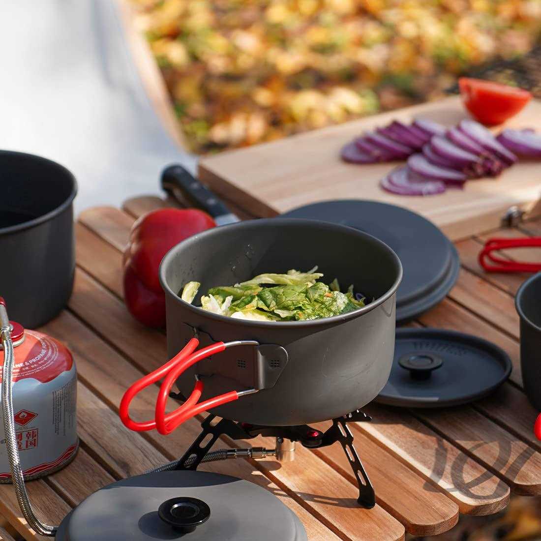 Alocs Camping Cookware Set Camping Gear, Compact Camping Pots and Pans Set - Image 3