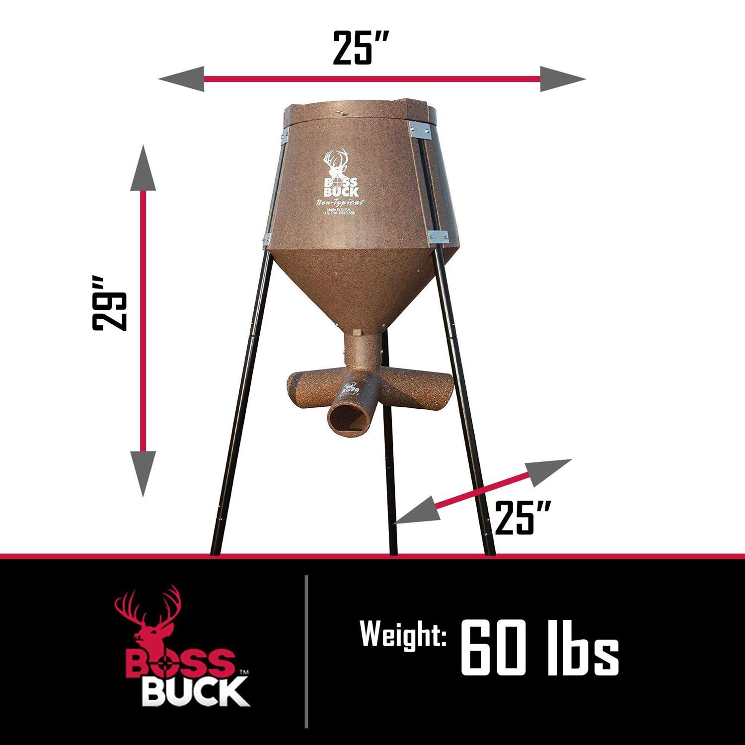 Boss Buck 200 Pound Gravity Fed Tripod Corn and Protein Pellet Feeder - Image 3