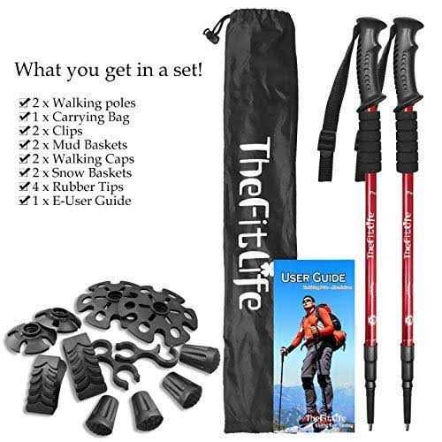 Thefitlife Nordic Walking Trekking Poles 2 Pack With Antishock And Quick Lock System - Image 3