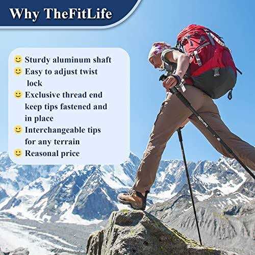 Thefitlife Nordic Walking Trekking Poles 2 Pack With Antishock And Quick Lock System - Image 5