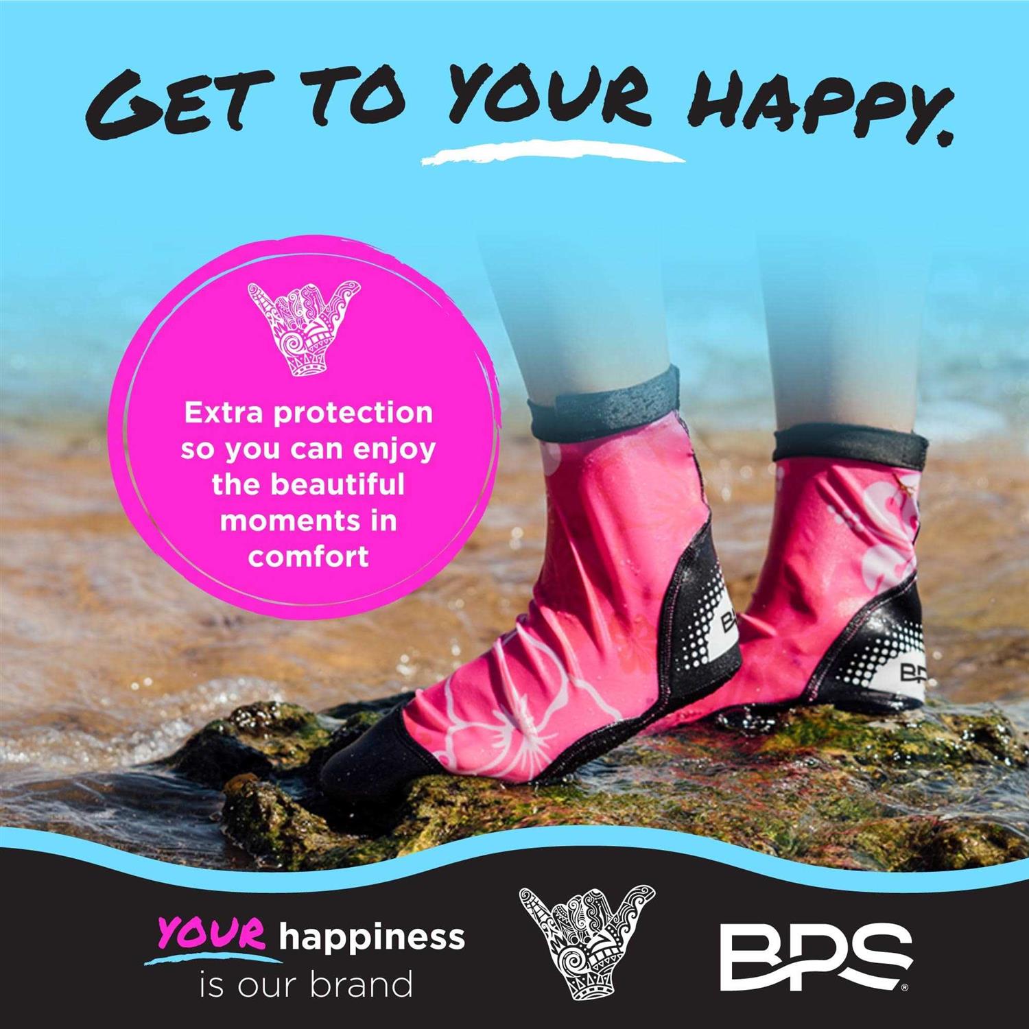 Bps New Zealand 'Second Skin' Soft and Ultra Stretch Water Socks Unisex - Image 3