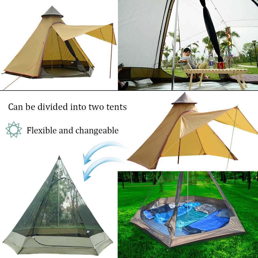 Vidalido 12'x10'x8'Dome Camping Tent 5-6 Person 4 Season Double Layers Waterproof Anti-UV Windproof Tents Family Outdoor Camping Tent - Image 5