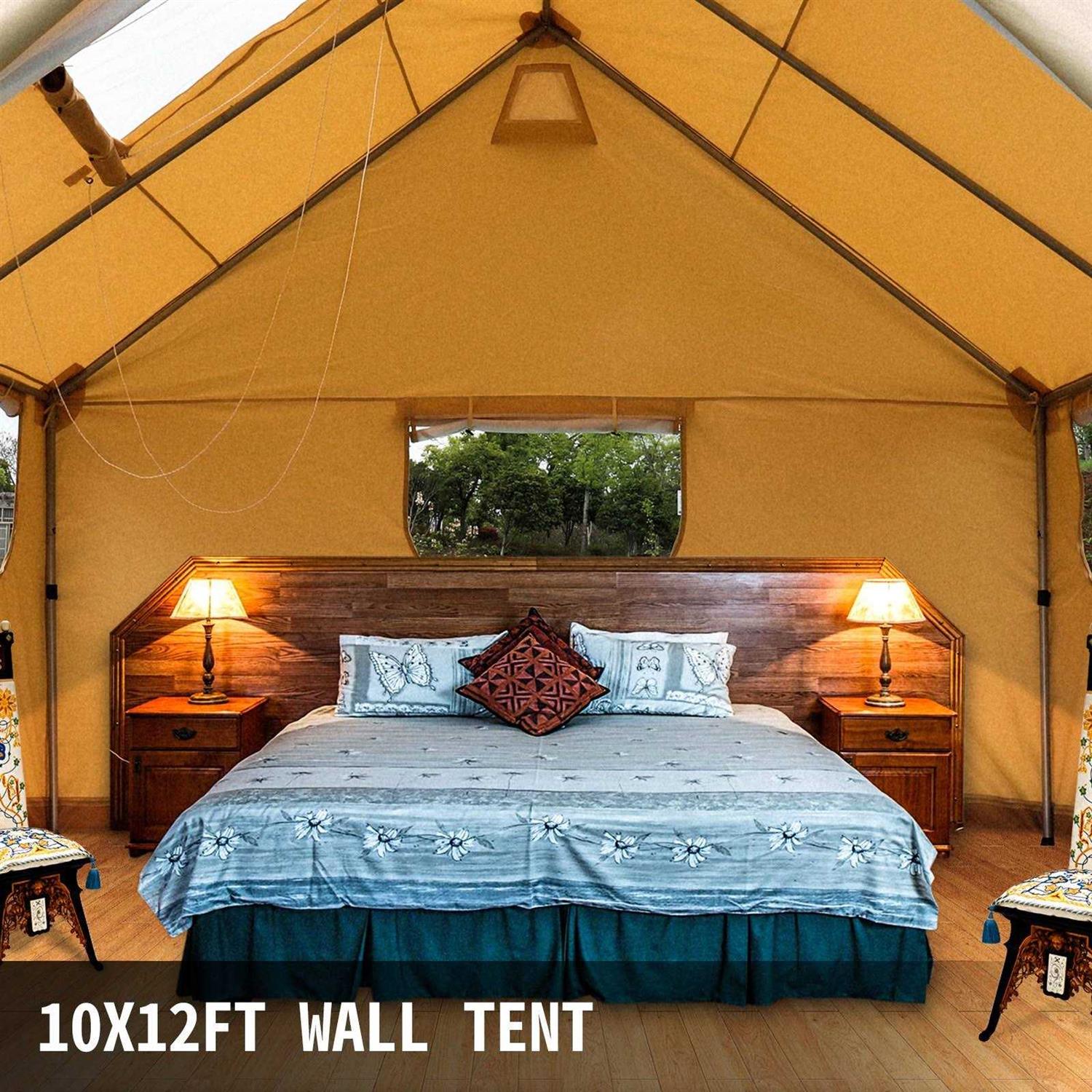 Vevor Canvas Wall Tent Wall Tent with PVC Storm Flap Large Canvas Wall Tent Waterproof - Image 4