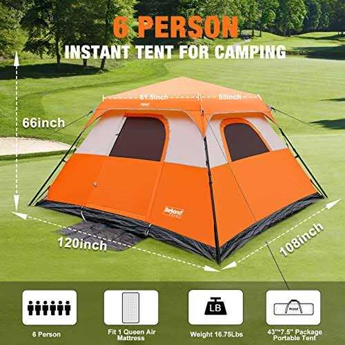 BeyondHOME 6 Person Instant Cabin Tent 60 Sec Setup Family Camping Tent - Image 4