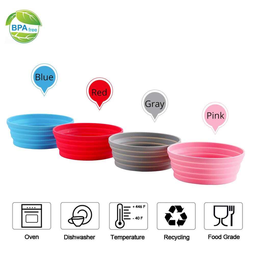 Ecoart Silicone Expandable Collapsible Bowl for Travel Camping Hiking - Image 4