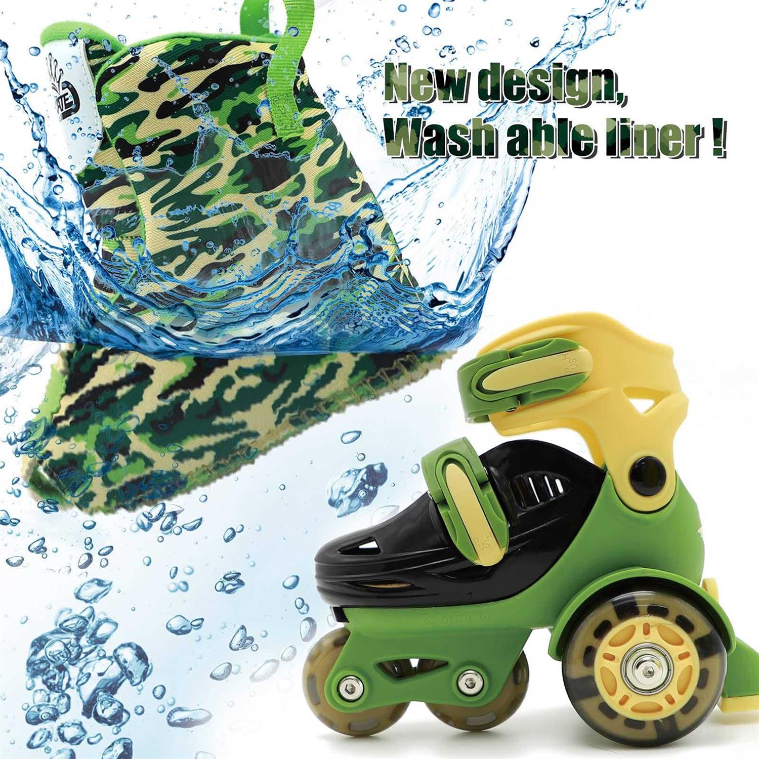 4-Pejiijar Adjustable Roller Skates for Kids Girls Ladies with Light Up Flash LED Wheels,Fun Illuminating,Three-Point Type Balance - Image 3