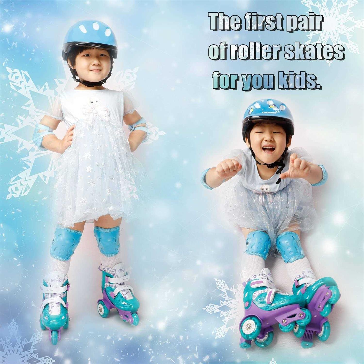 4-Pejiijar Adjustable Roller Skates for Kids Girls Ladies with Light Up Flash LED Wheels,Fun Illuminating,Three-Point Type Balance - Image 4