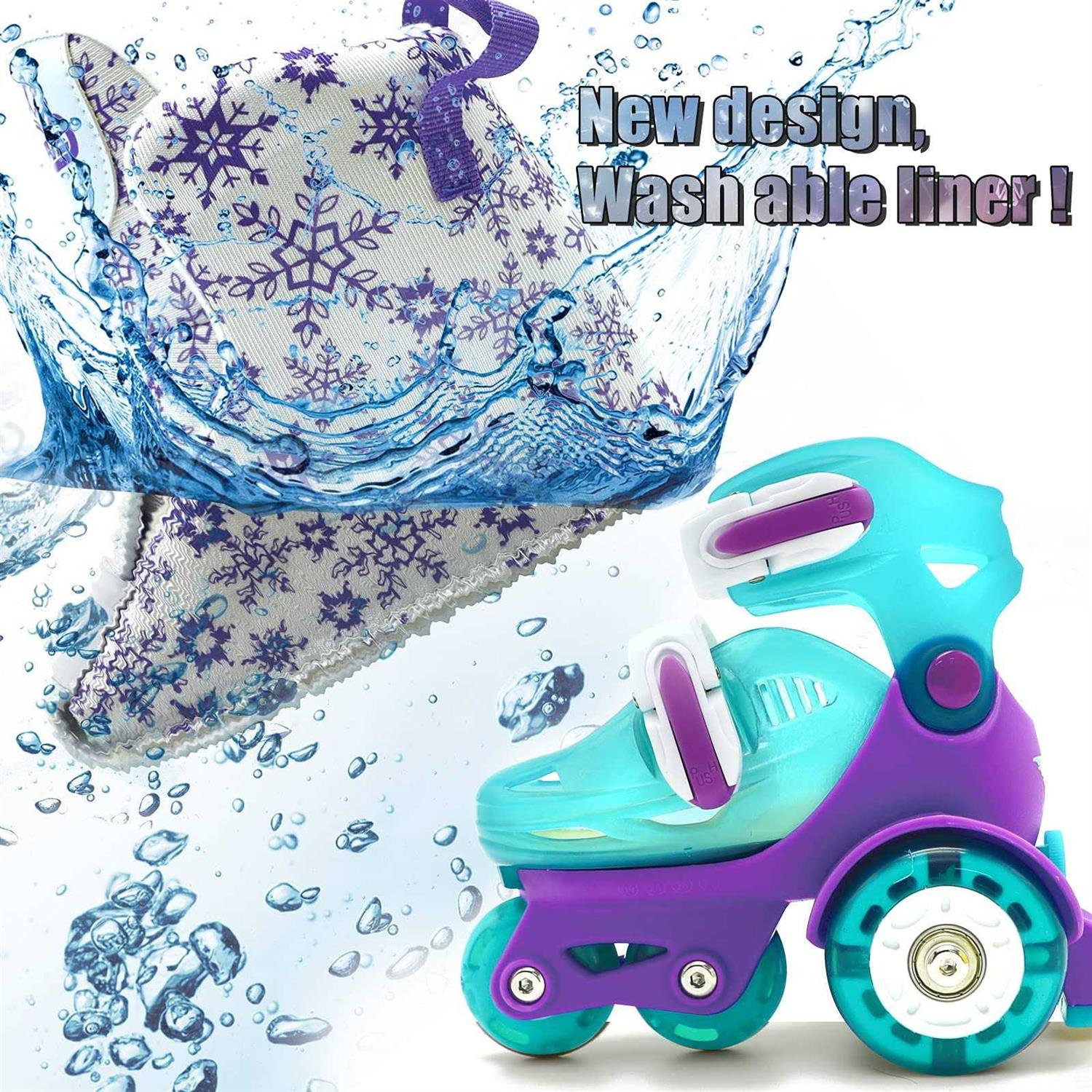 4-Pejiijar Adjustable Roller Skates for Kids Girls Ladies with Light Up Flash LED Wheels,Fun Illuminating,Three-Point Type Balance - Image 5