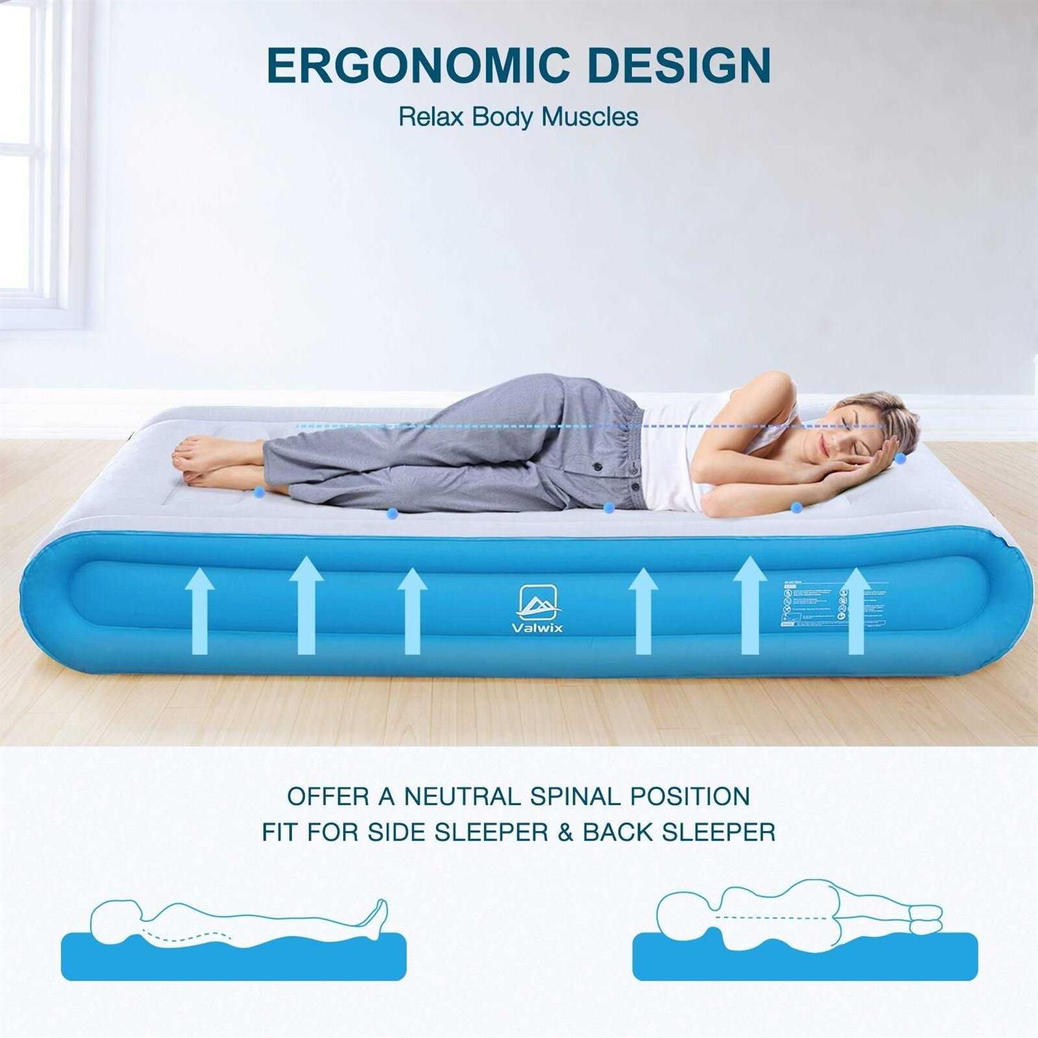 Valwix Twin Air Mattress with Built-in Pump & Pillow 17'' Height Air Bed w/Supportive Tech - Image 4