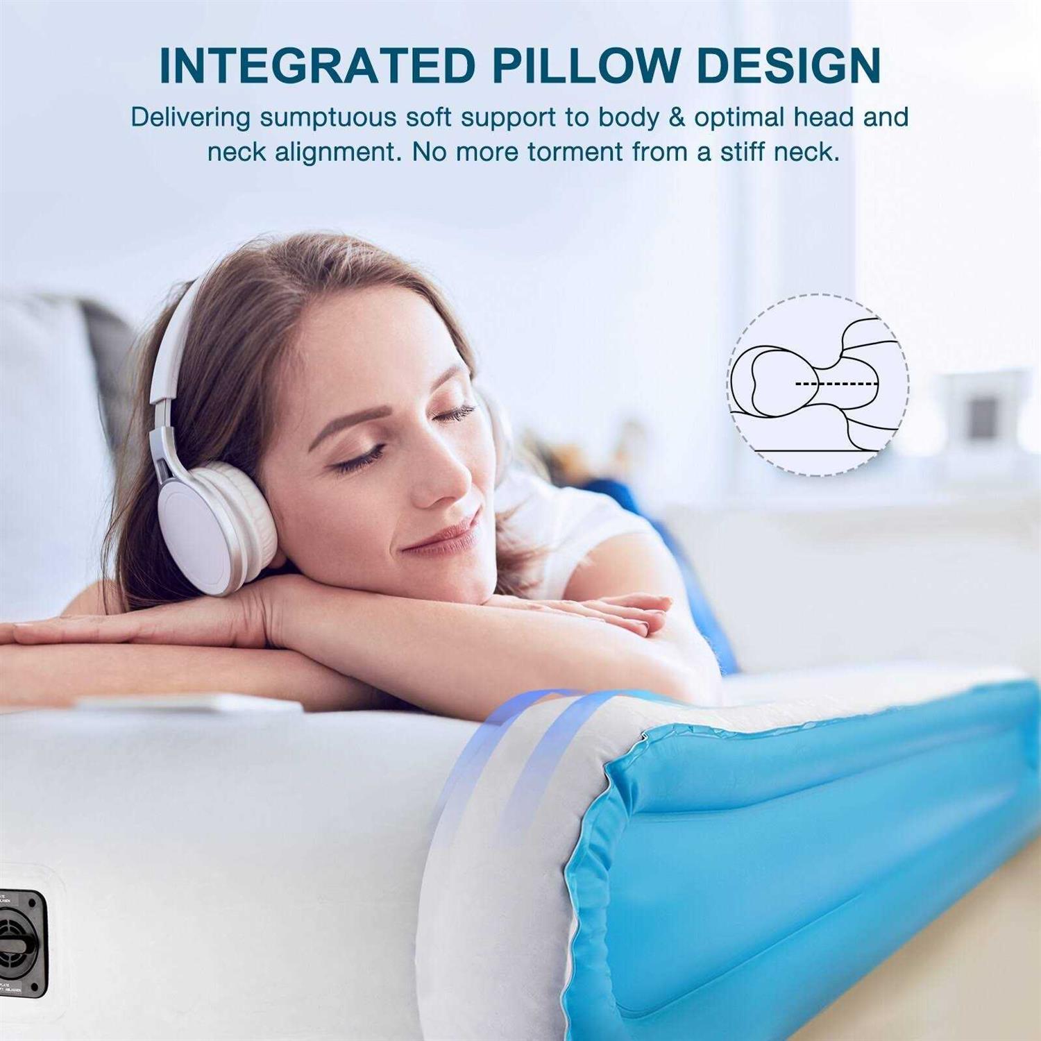 Valwix Twin Air Mattress with Built-in Pump & Pillow 17'' Height Air Bed w/Supportive Tech - Image 5