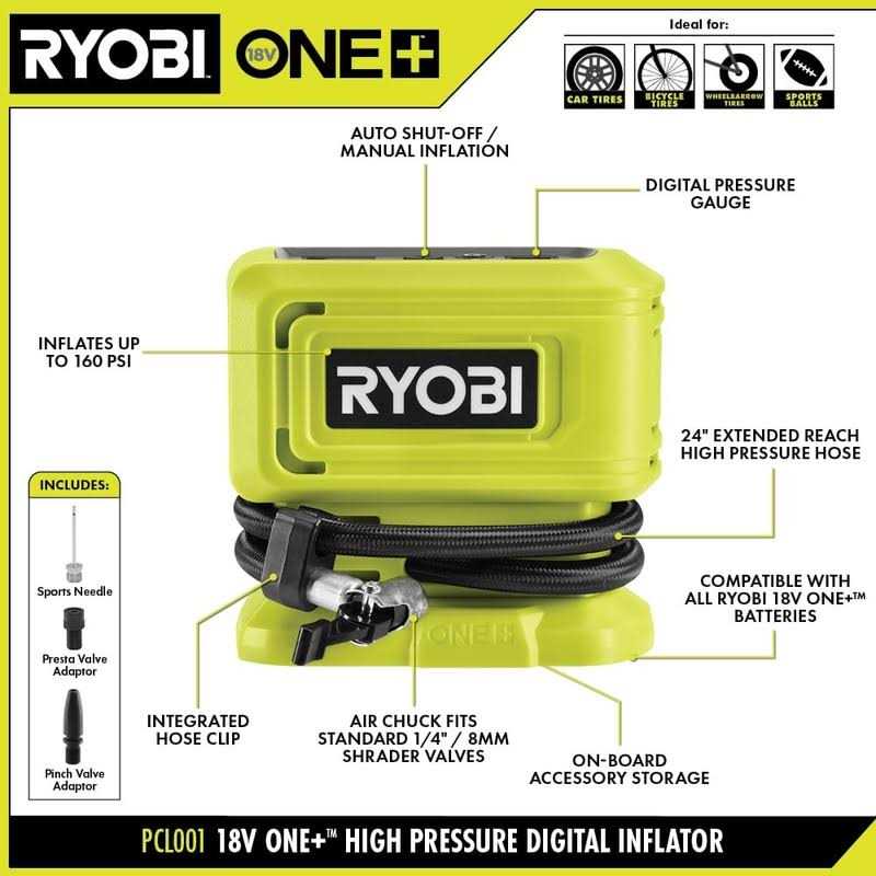 Ryobi 18V ONE+ High Pressure Digital Inflator - Image 3