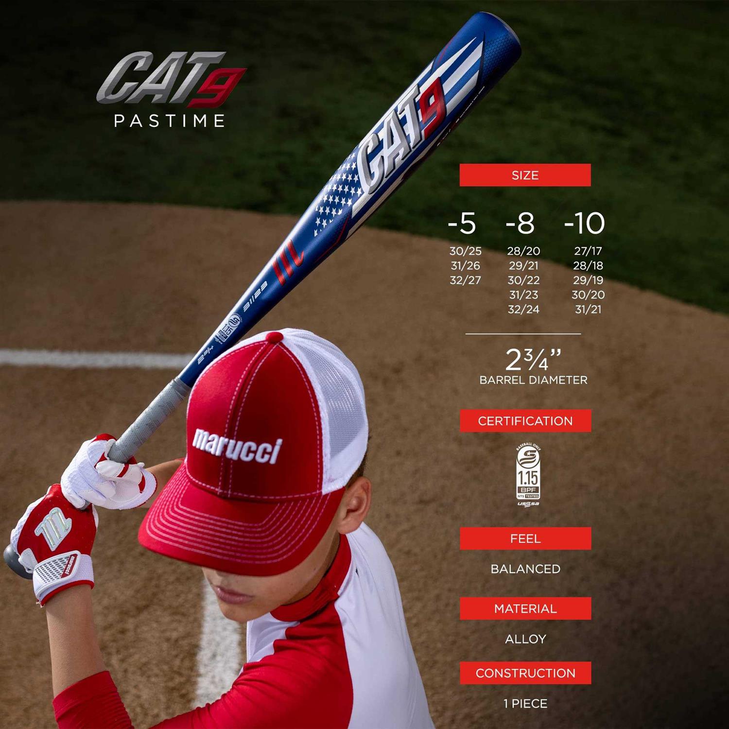 Marucci CAT9 Pastime USSSA 8 Baseball Bat - Image 4
