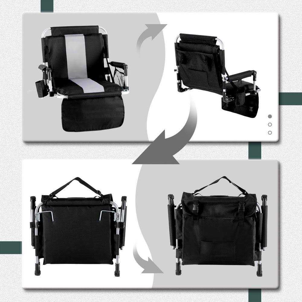 Portable Stadium Seat Padded Chair with Armrests - Image 5