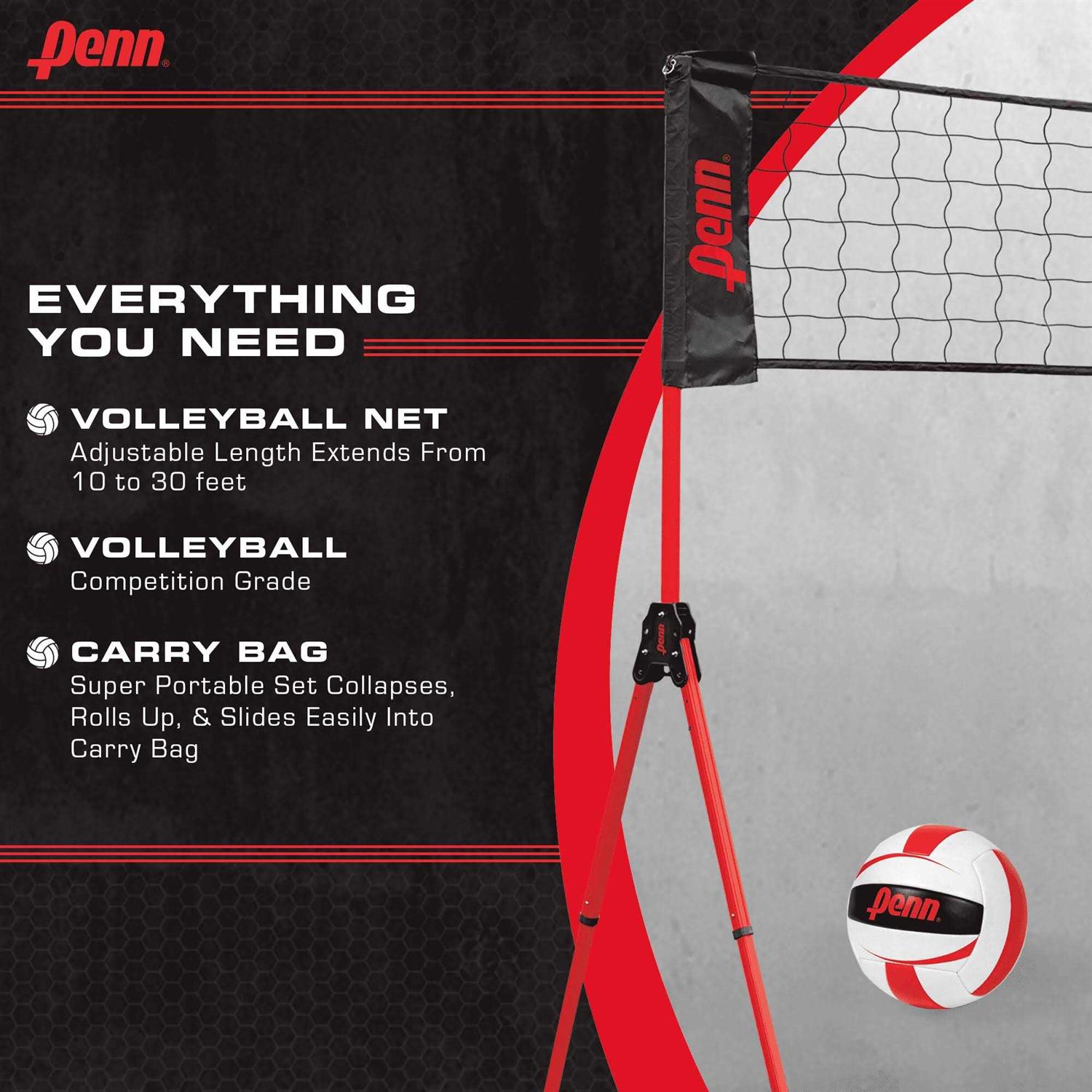 Penn Easy Fit Premium Volleyball Set, Includes Adjustable Net and Ball - Image 3