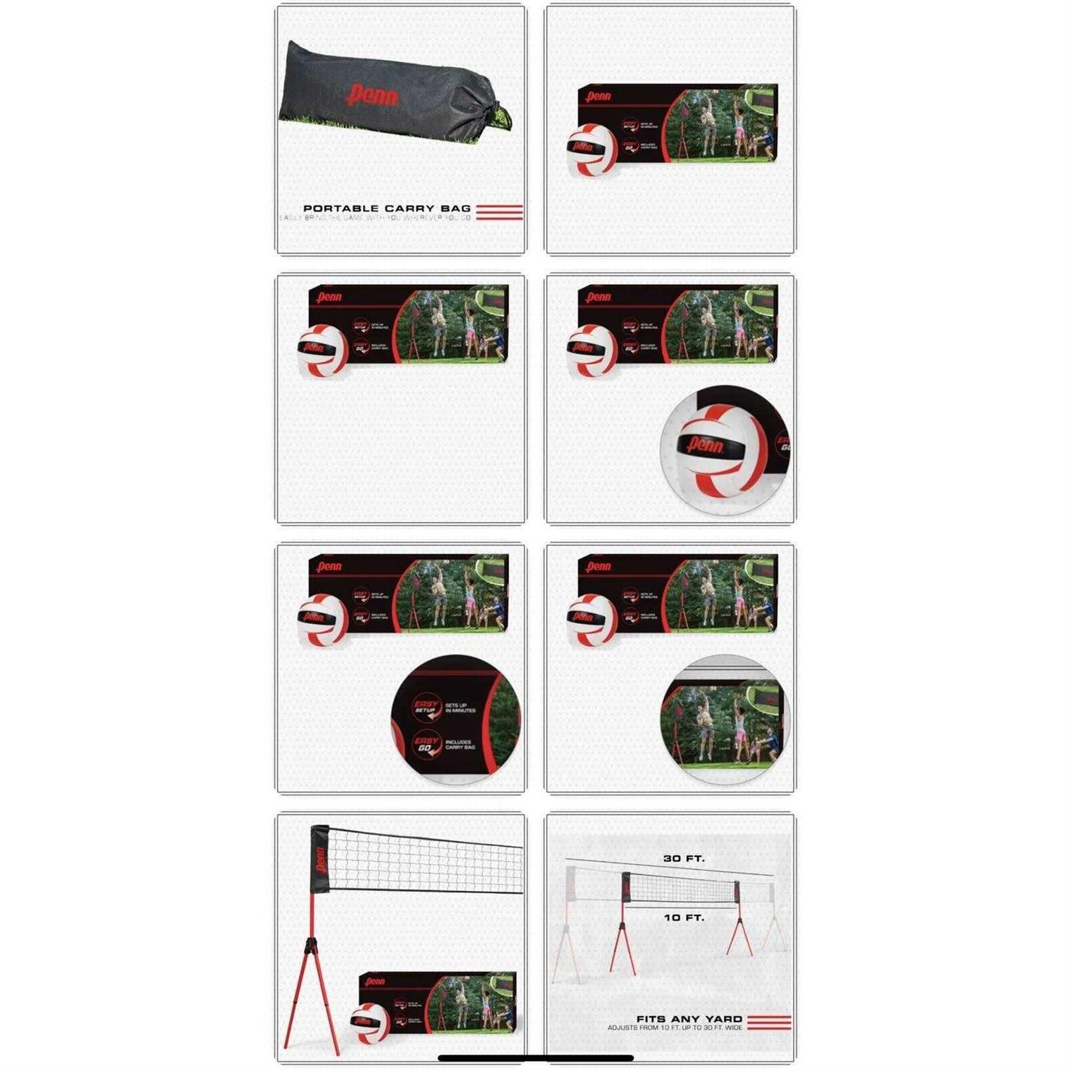 Penn Easy Fit Premium Volleyball Set, Includes Adjustable Net and Ball - Image 4