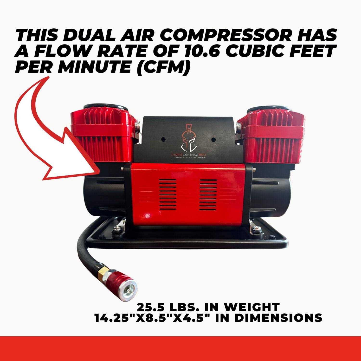 Thor's Lightning Bolt True Dual Air Compressor - Image 3