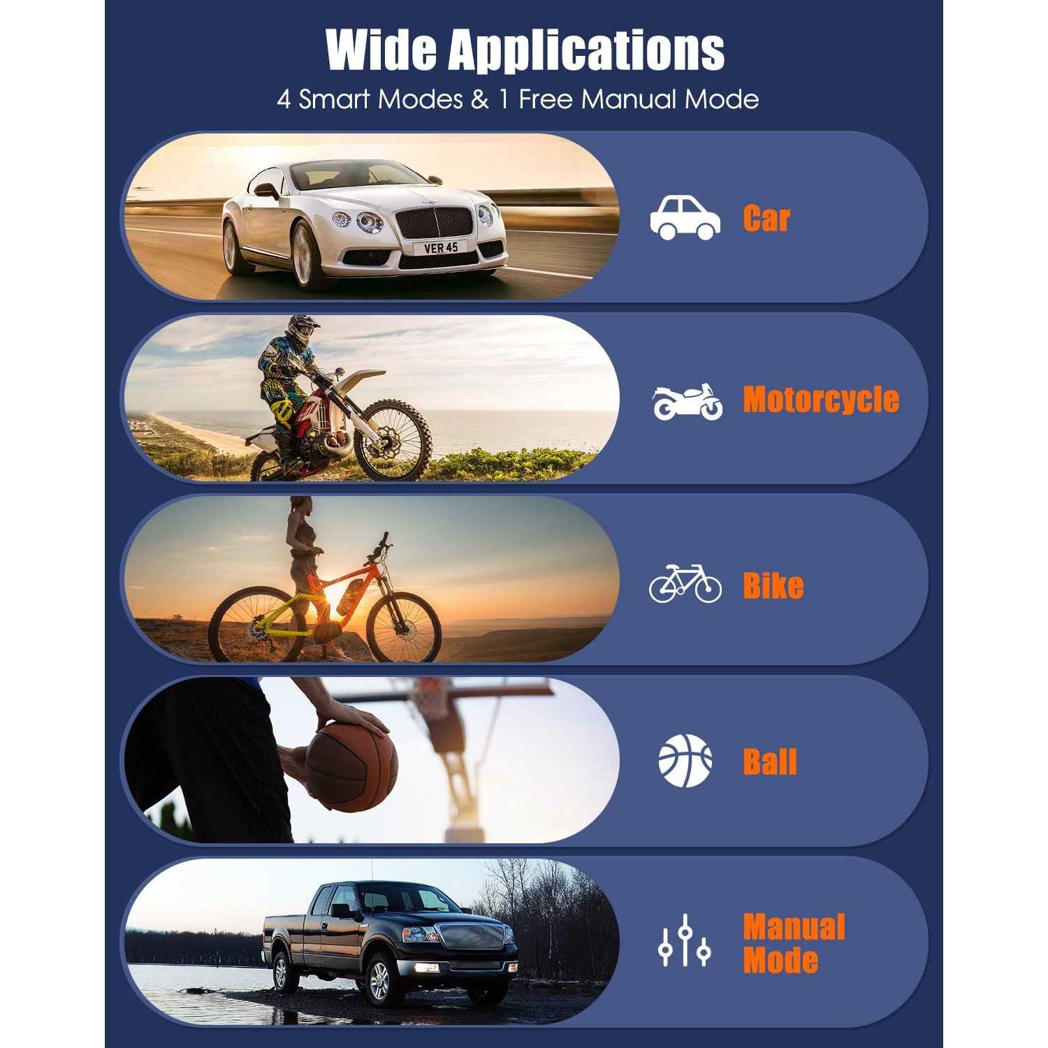 AUTDER Tire Inflator Air Compressor 21V Battery Powered Tire Pump - Image 5