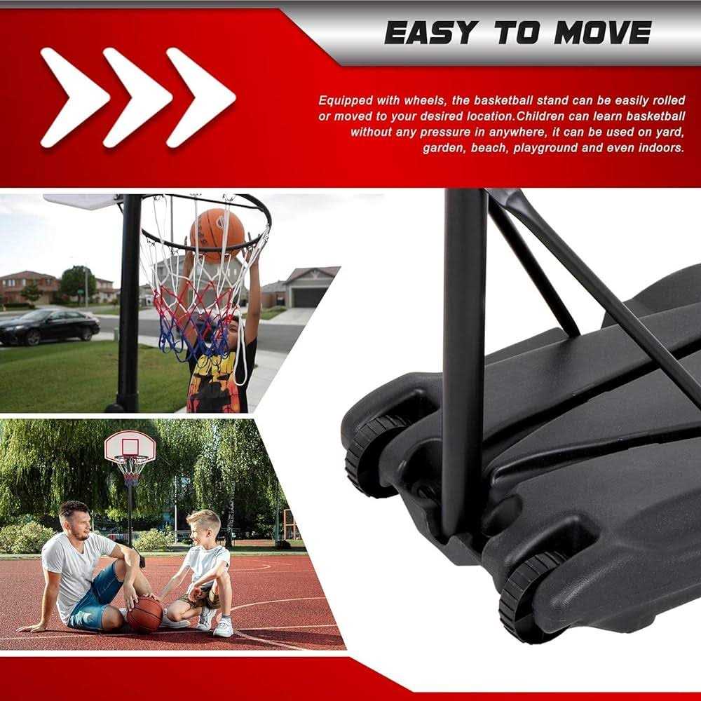 Nova Microdermabrasion Kids Portable Height Adjustable Basketball Hoop Stand 28 Inch Backboard - Image 3