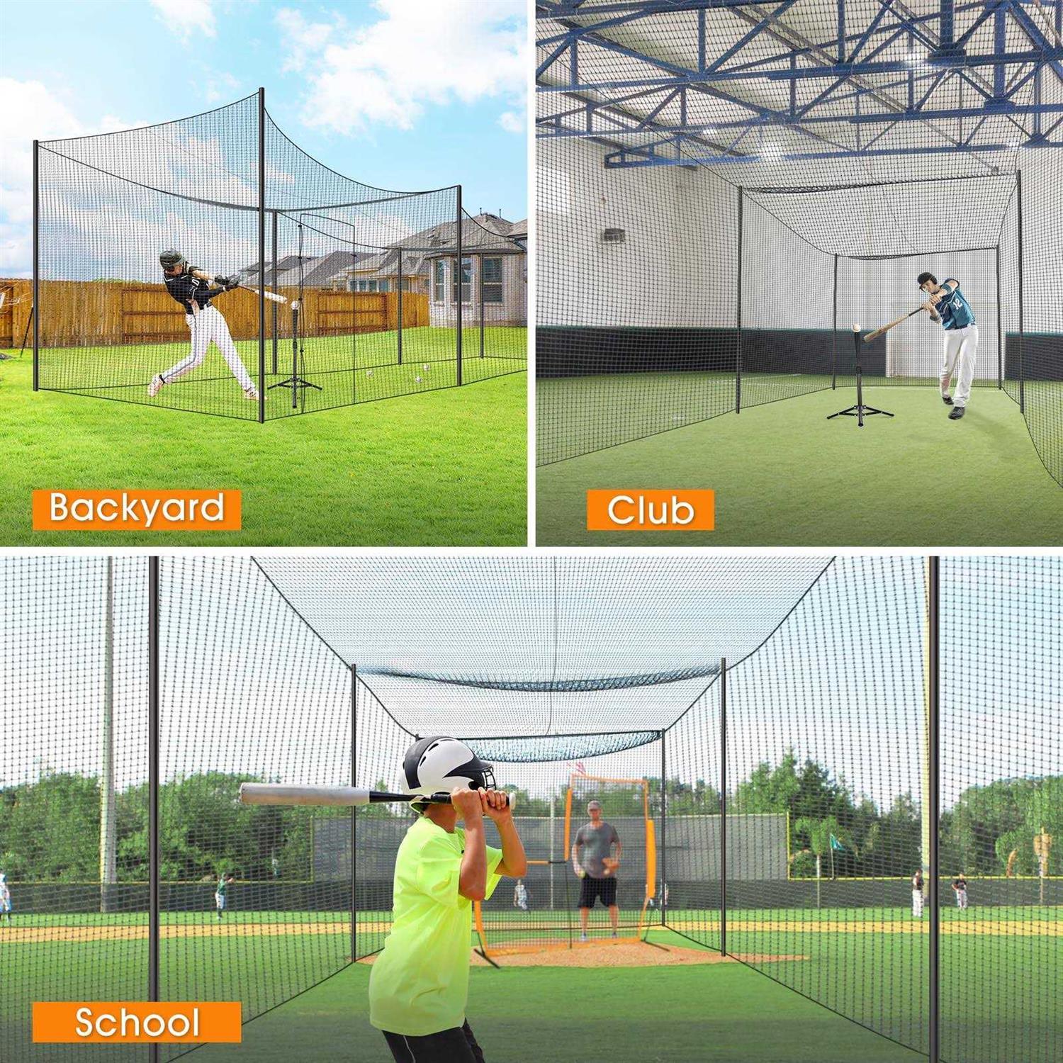 ORIENGEAR Baseball Batting Cage Nets, ONLY NET Baseball and Softball Cage Netting - Image 5