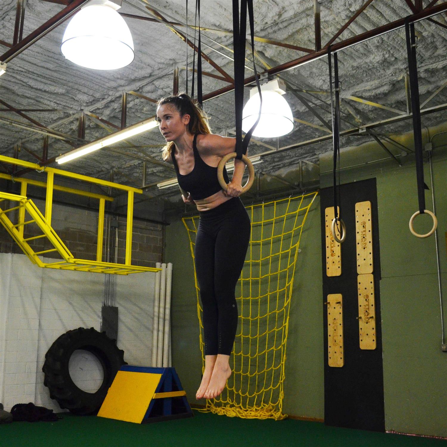 Titan Fitness Wood Olympic Gymnastic Rings - Image 3