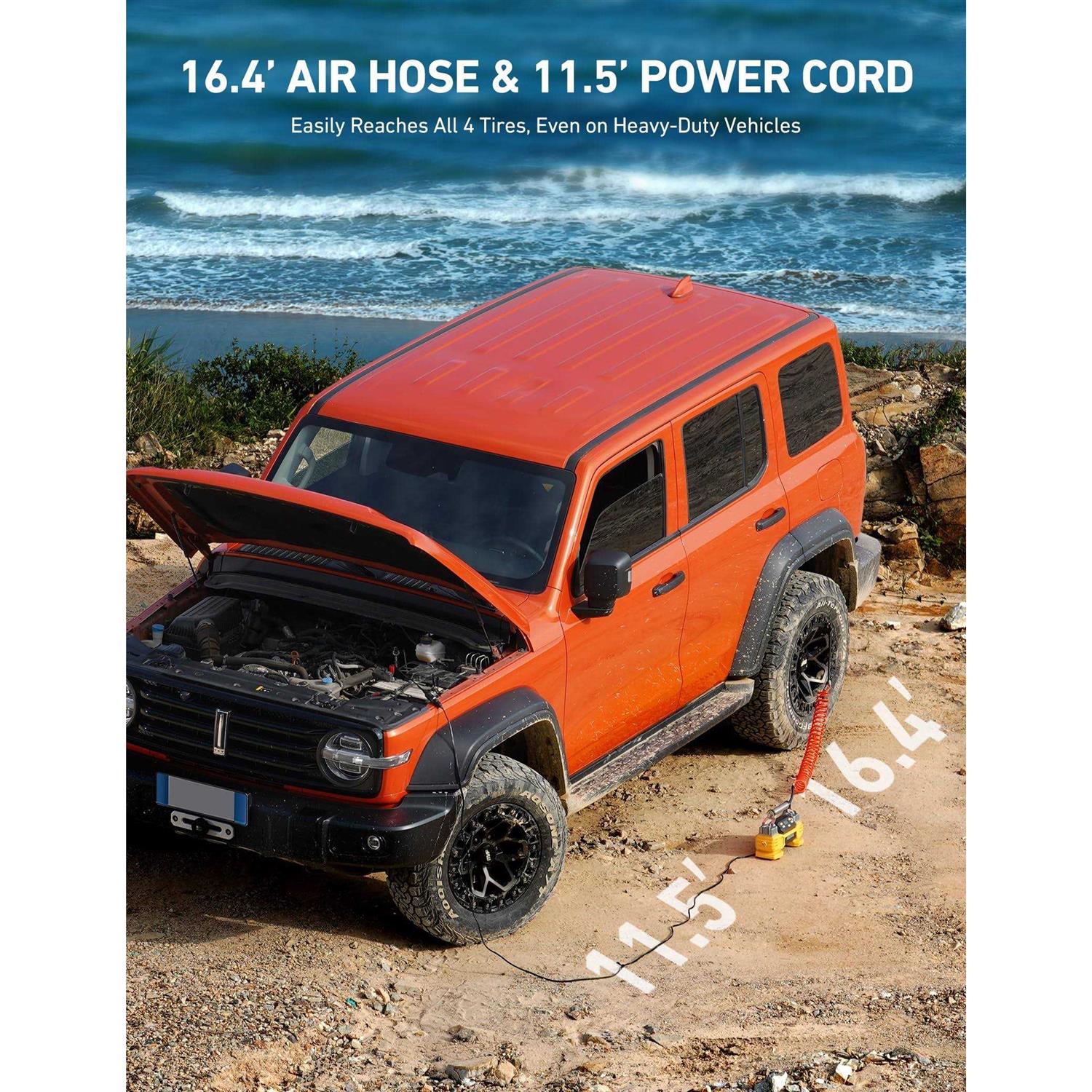 Astroai Portable 160 PSI Heavy Duty Tire Inflator Pump with Screen - Image 5