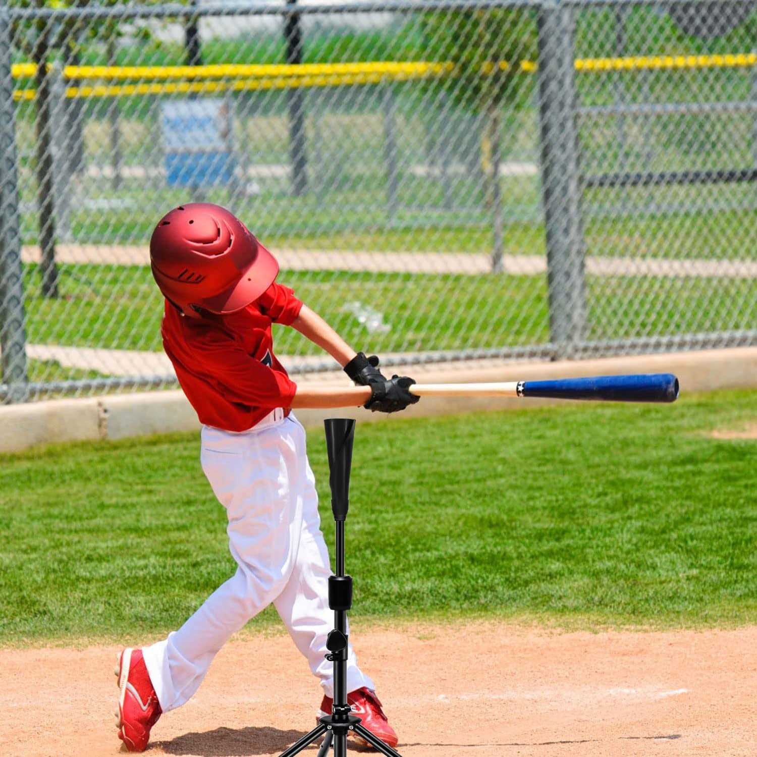 FDLS Baseball Batting Tee for Adults and Youth Teens Portable Tripod Stand Base Tee Easy Adjustable Height 27 to 46 inches for Hitting Training - Image 3
