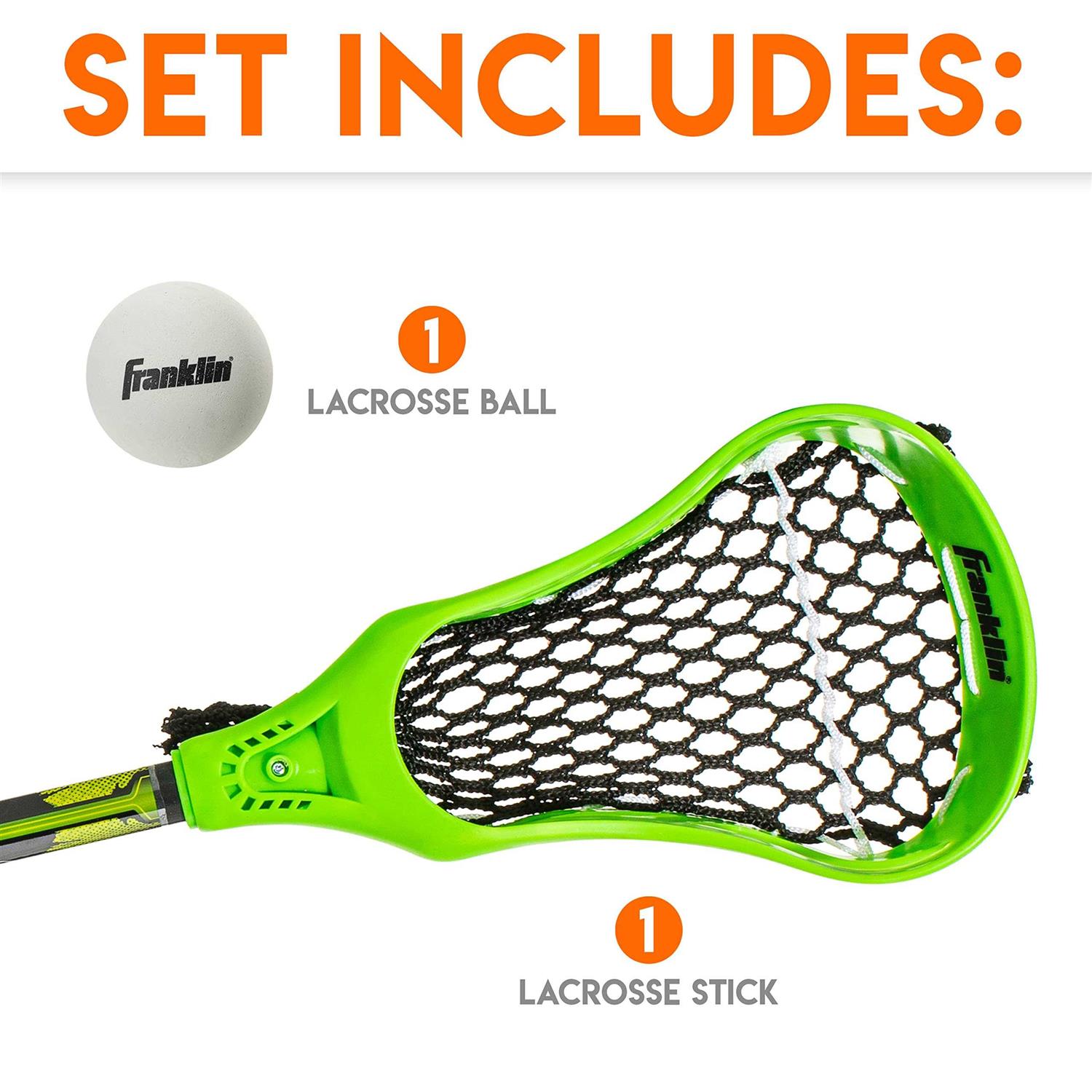 Franklin Sports Youth Lacrosse 2 Stick & Ball Set - Image 4
