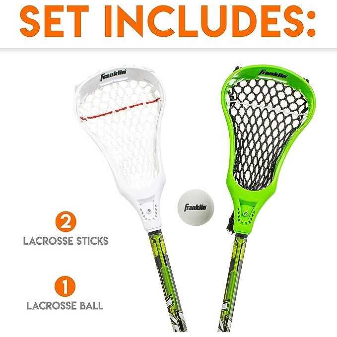 Franklin Sports Youth Lacrosse 2 Stick & Ball Set - Image 5