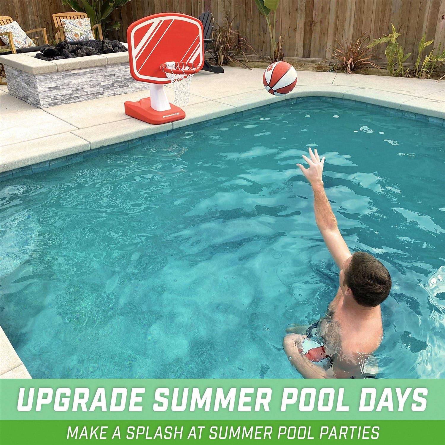 GoSports Splash Hoop PRO Poolside Basketball Game, Includes Hoop, 2 Balls and Pump - Image 3