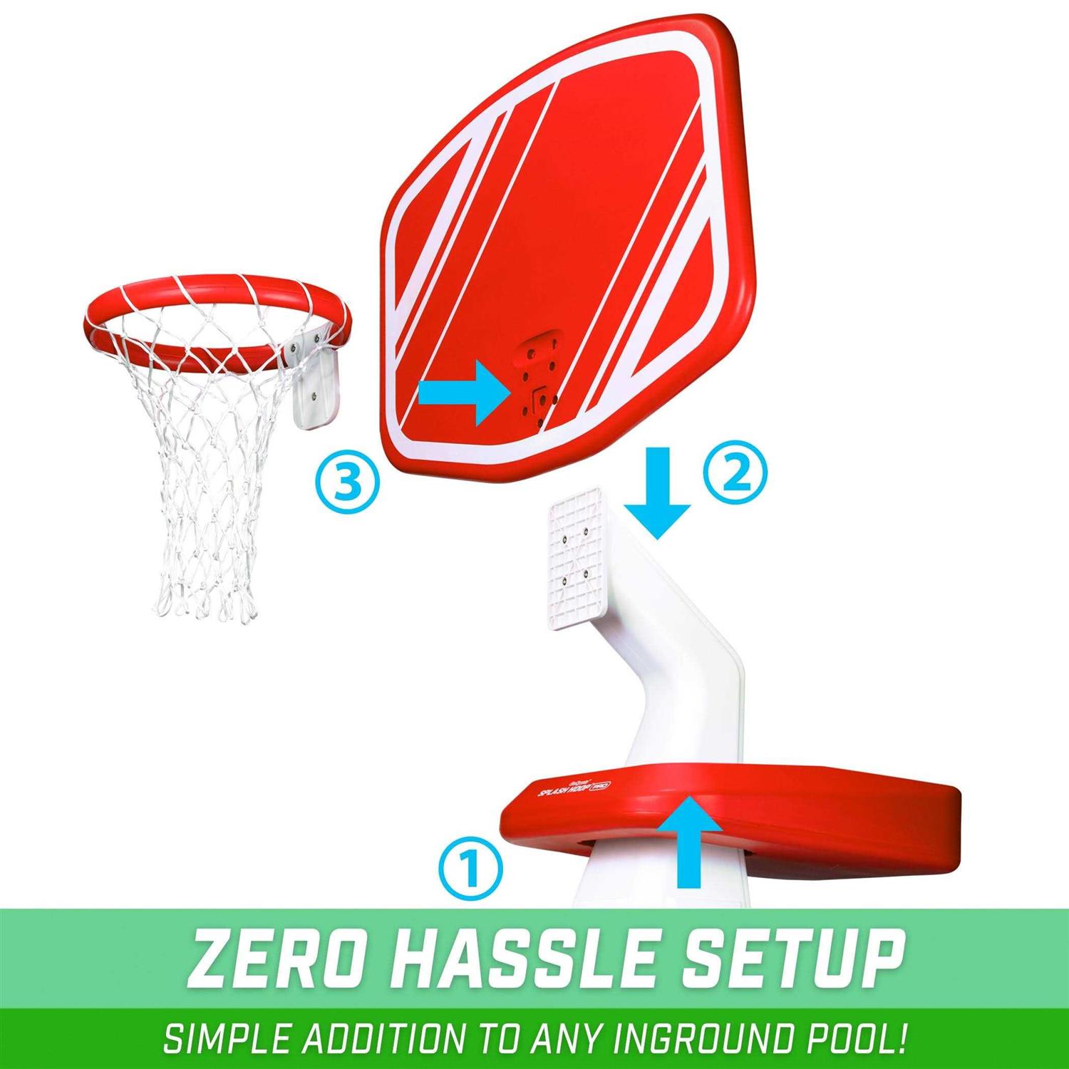 GoSports Splash Hoop PRO Poolside Basketball Game, Includes Hoop, 2 Balls and Pump - Image 4