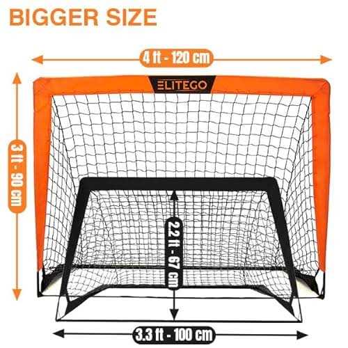 EliteGo Soccer Goals Kids Soccer Net for Backyard 4' x 3 - Image 3