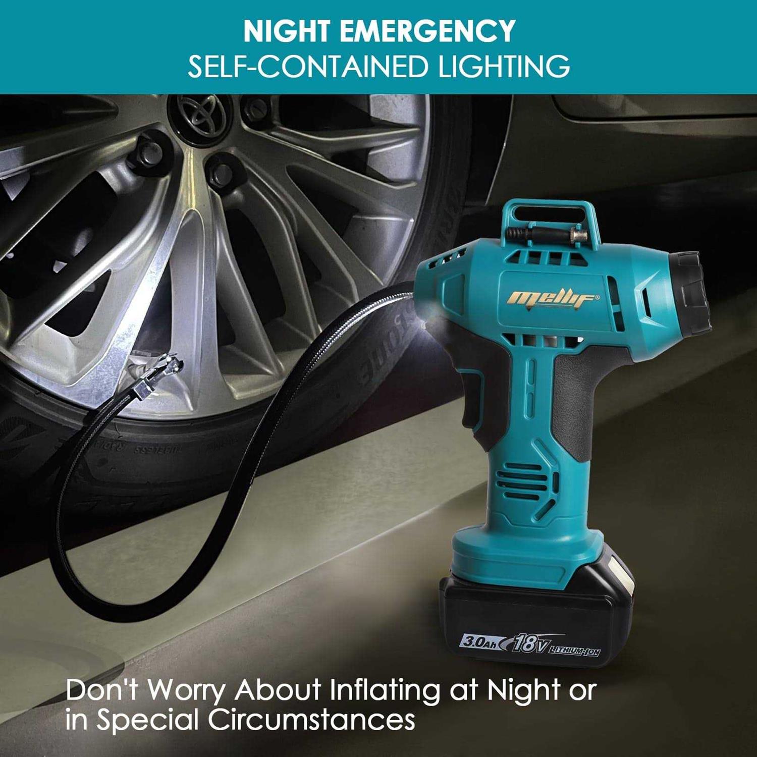 FORDWALT Cordless Tire Inflator Air Compressor for Makita 18V Battery - Image 5