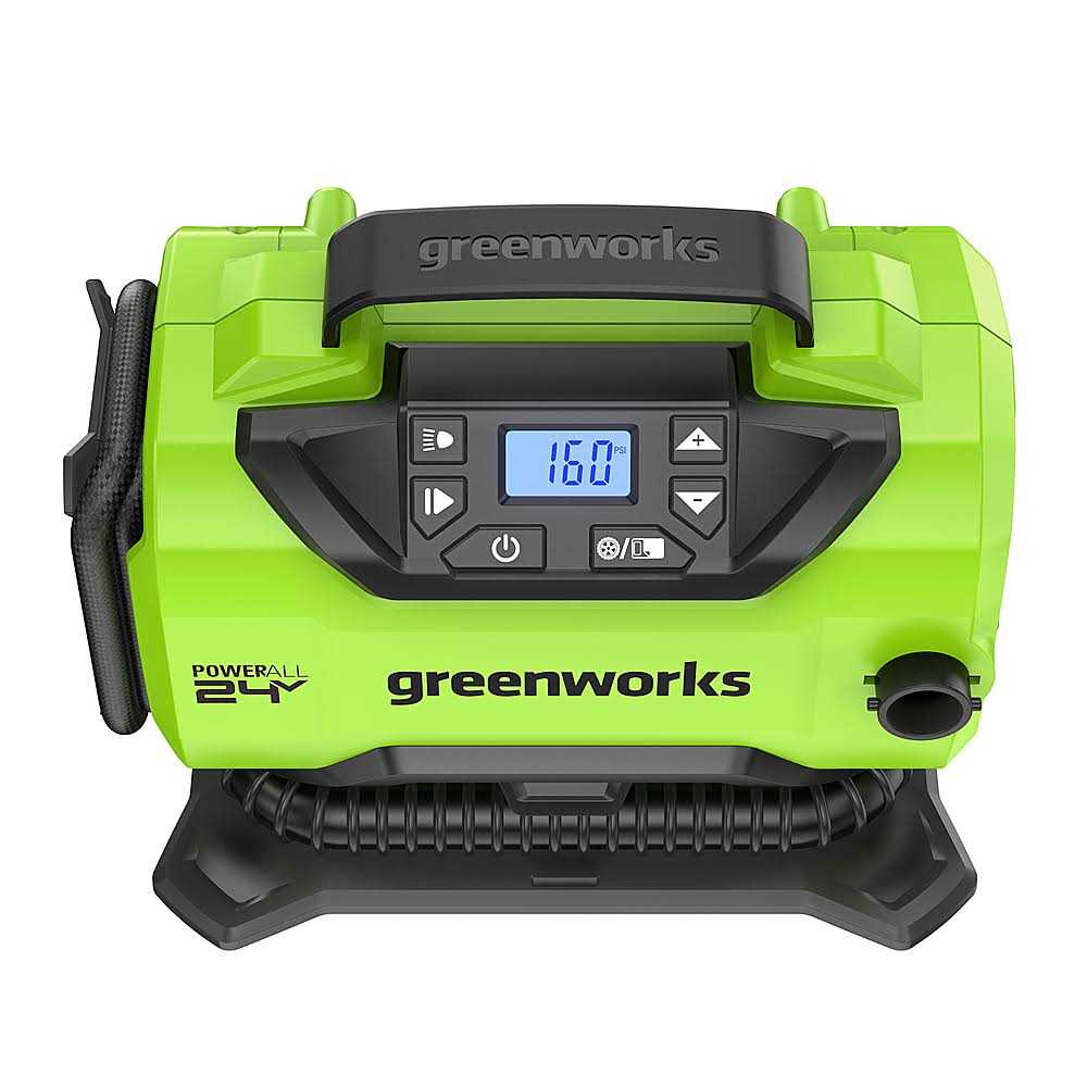 Greenworks 24V Cordless Tire Inflator 160 PSI Portable Air Compressor - Image 3