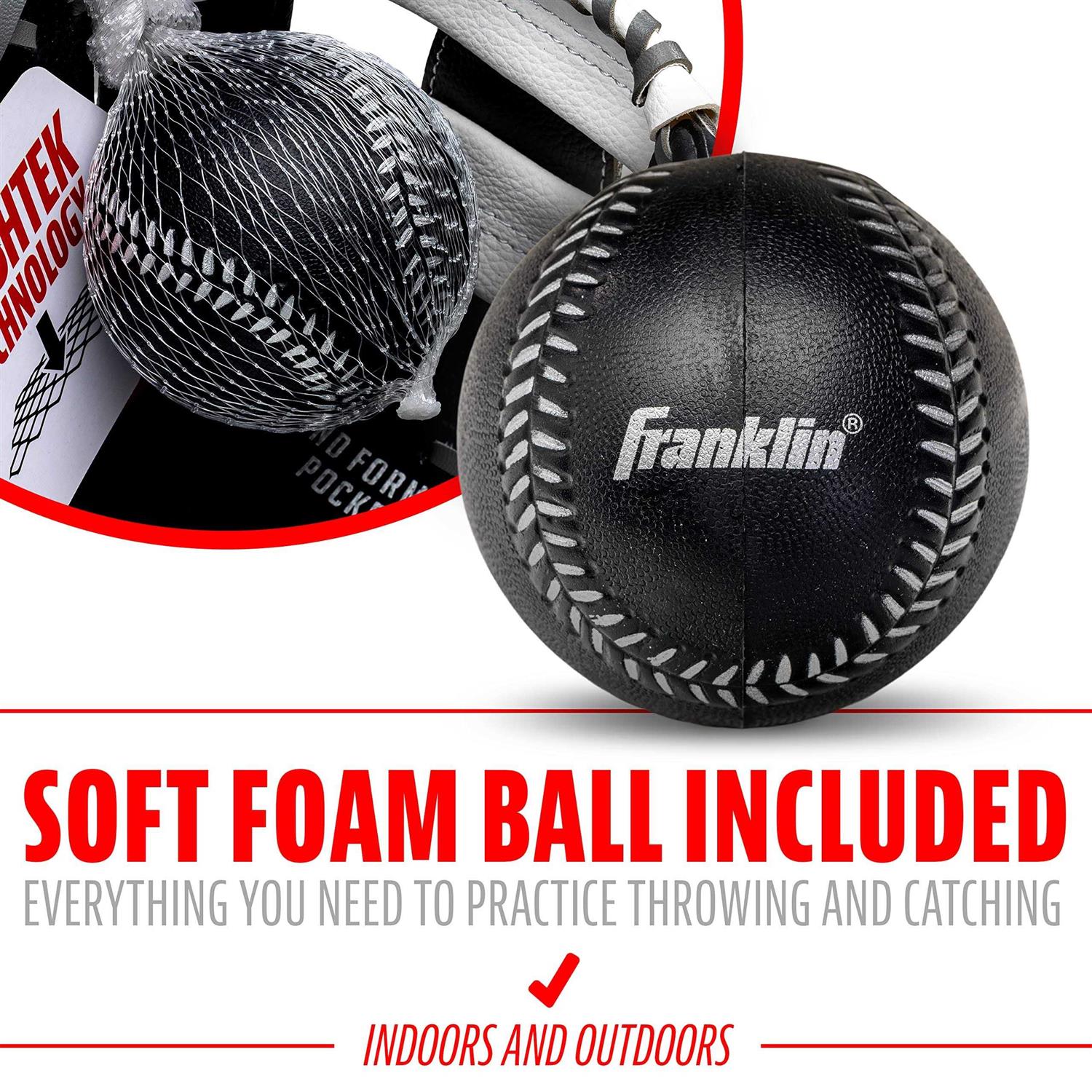 Franklin Meshtek 9.5 T-Ball Glove with Ball - Image 3