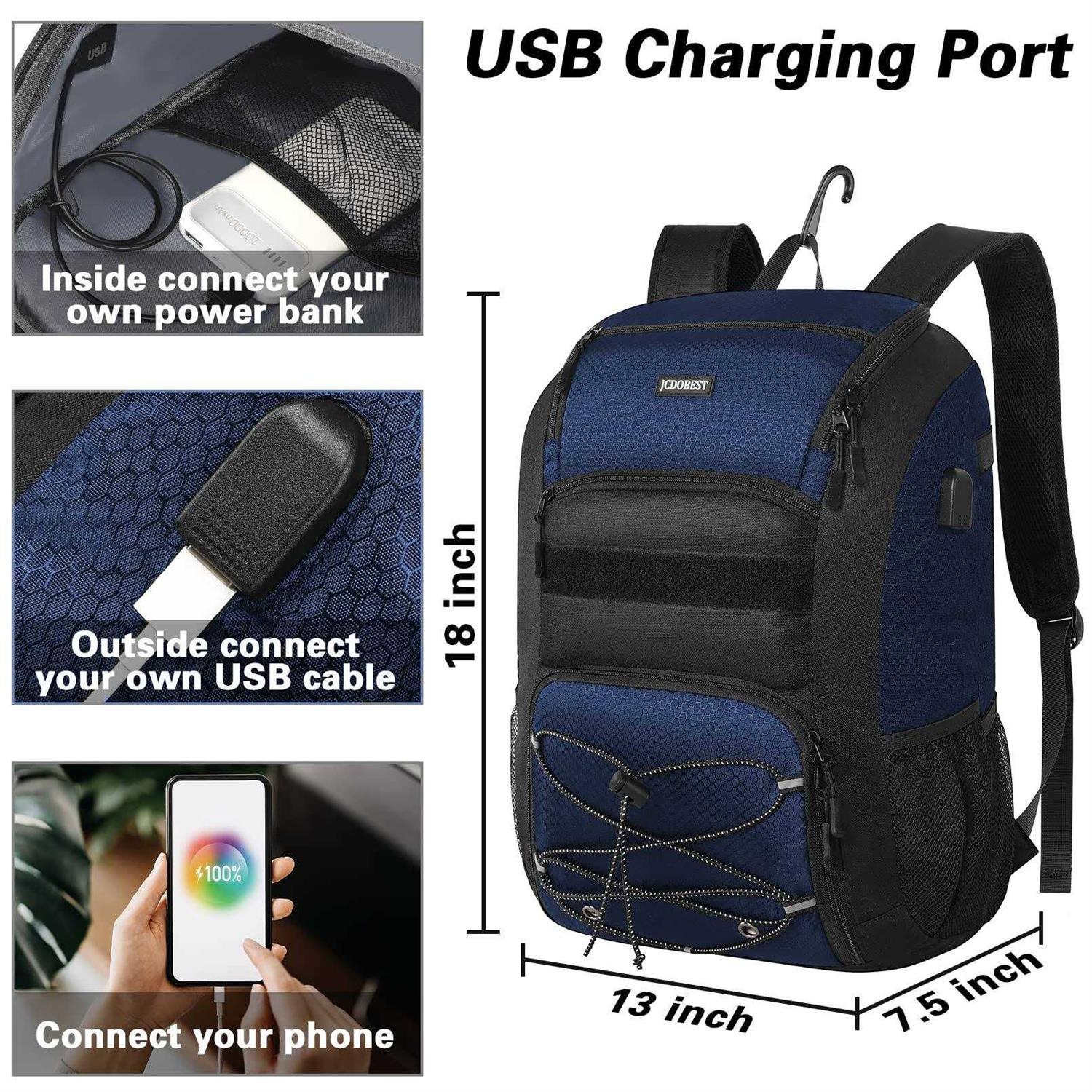 JCDOBEST Baseball Backpack Baseball Bag with USB Charging Port - Image 5