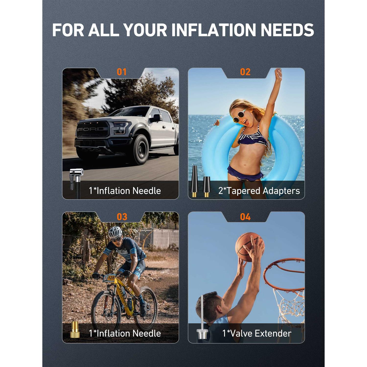 AstroAI Tire Inflator Portable Air Compressor 100PSI Air Pump for Car Tires - Image 4