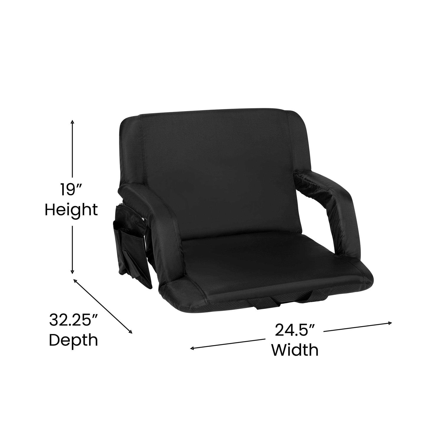 Flash Furniture Portable Lightweight Reclining Stadium Chair with Armrests - Image 5