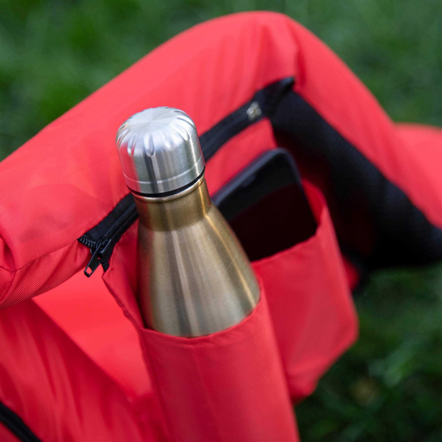 Flash Furniture Portable Lightweight Reclining Stadium Chair with Armrests - Image 3