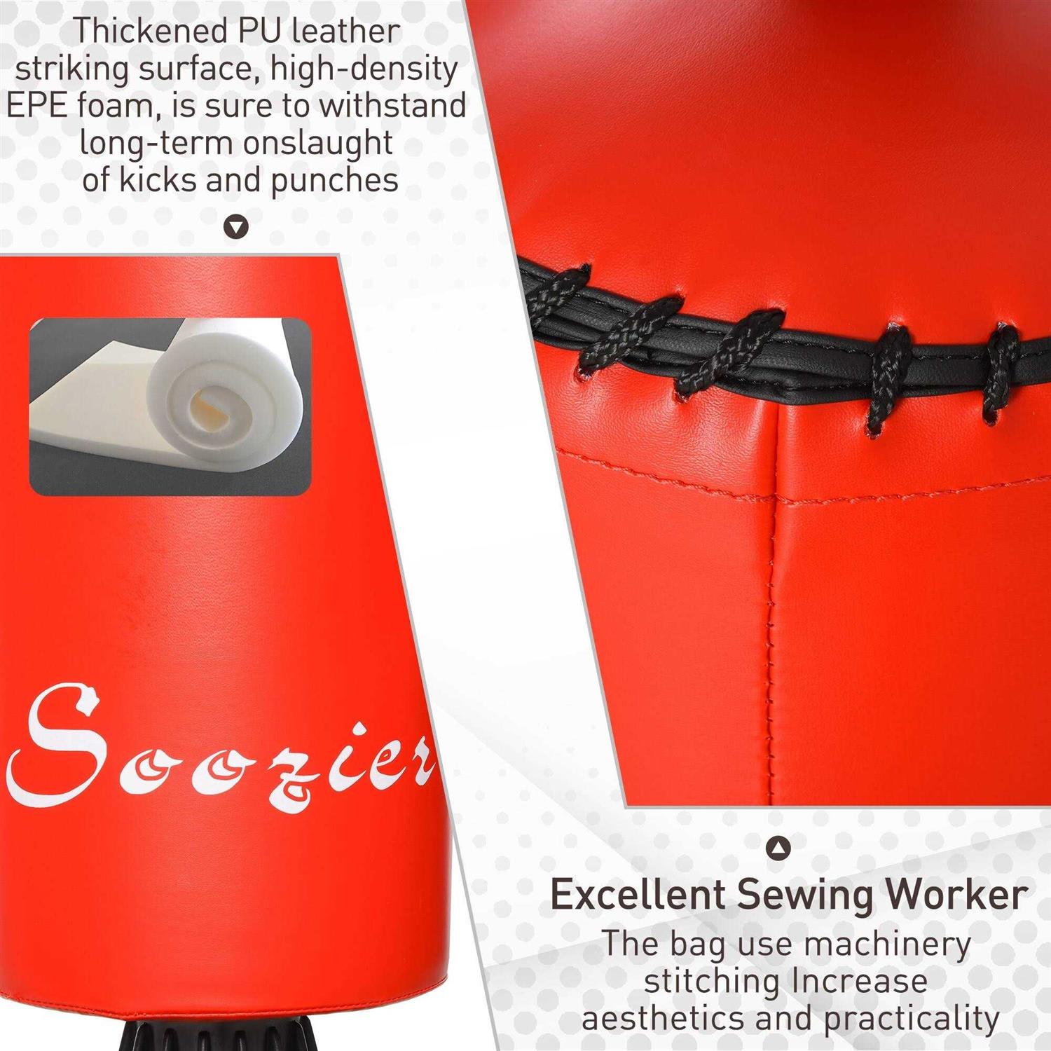 Soozier Boxing Speed Punch Bag Freestanding with Reflex Bar and Gloves Rotating Flexible Arm - Image 3