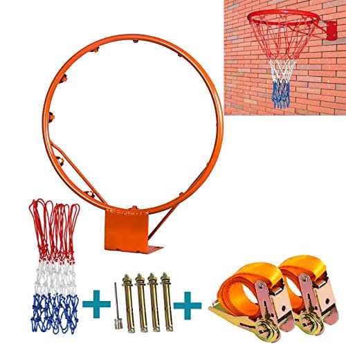 sawoolives Basketball Rim Replacement Accessory 12inch Basketball Hoop Garage Mounted Outdoor Goal Basketball Backboard and Rim and Net Kid - Image 4