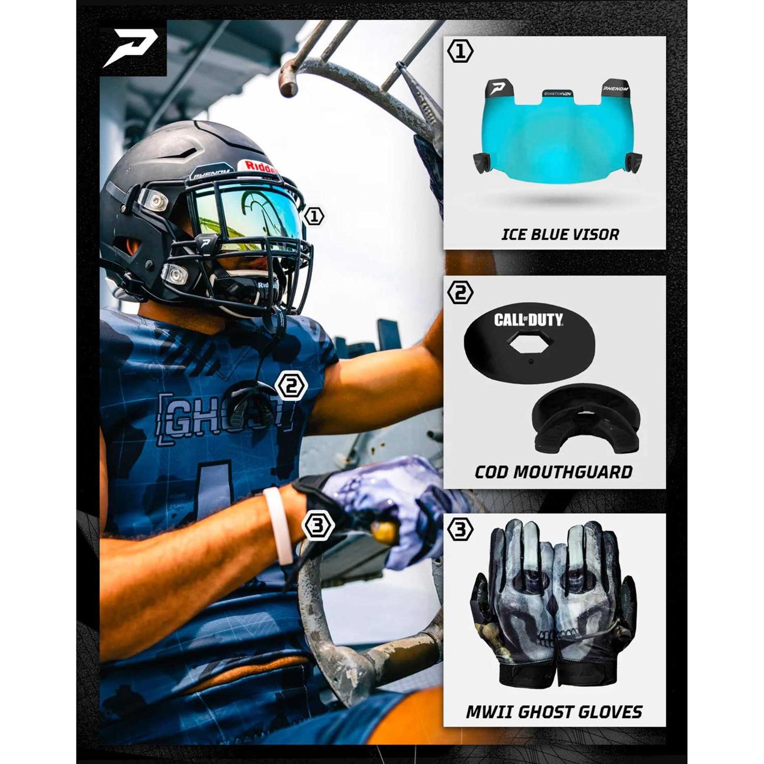 Phenom Elite Call of Duty MWII Ghost Football Gloves - Image 5