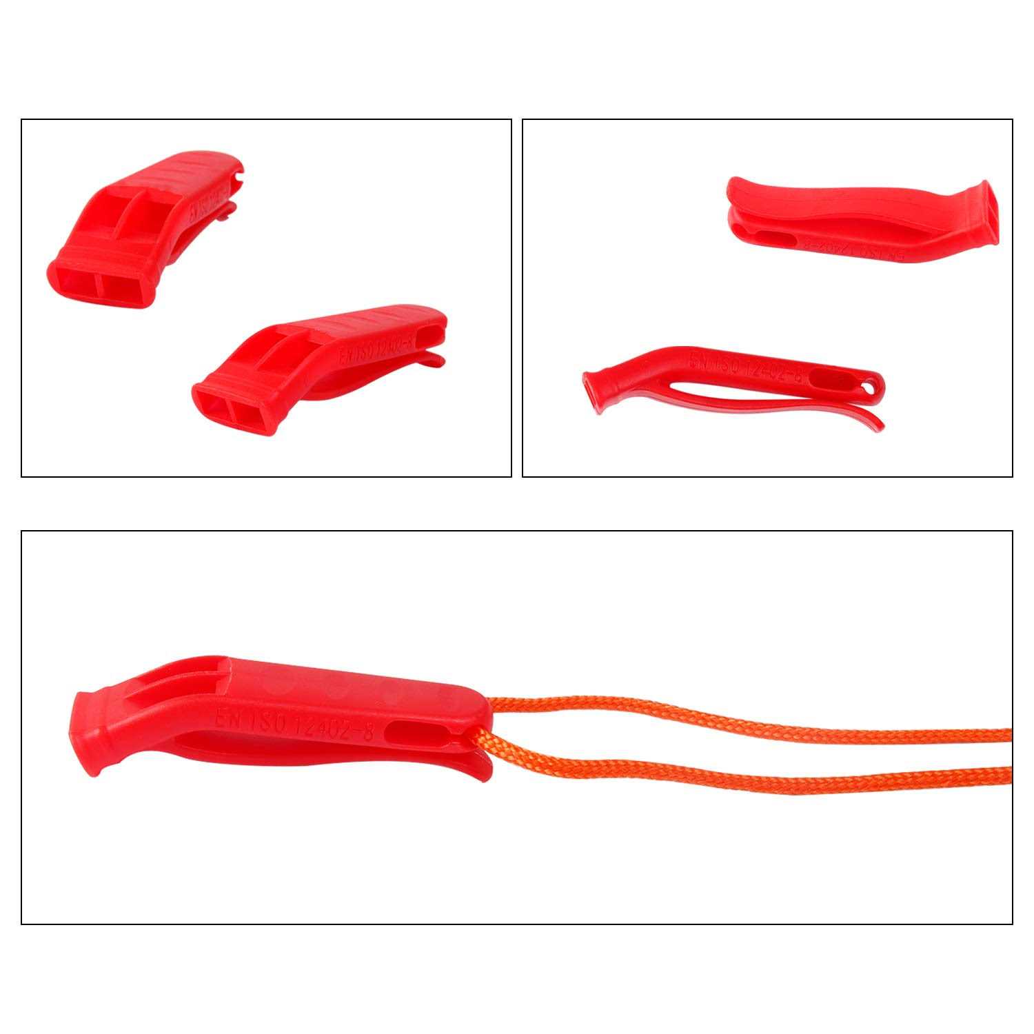 AUGSUN 20 Pcs Emergency Safety Whistle Plastic Whistles Set with Lanyard - Image 3