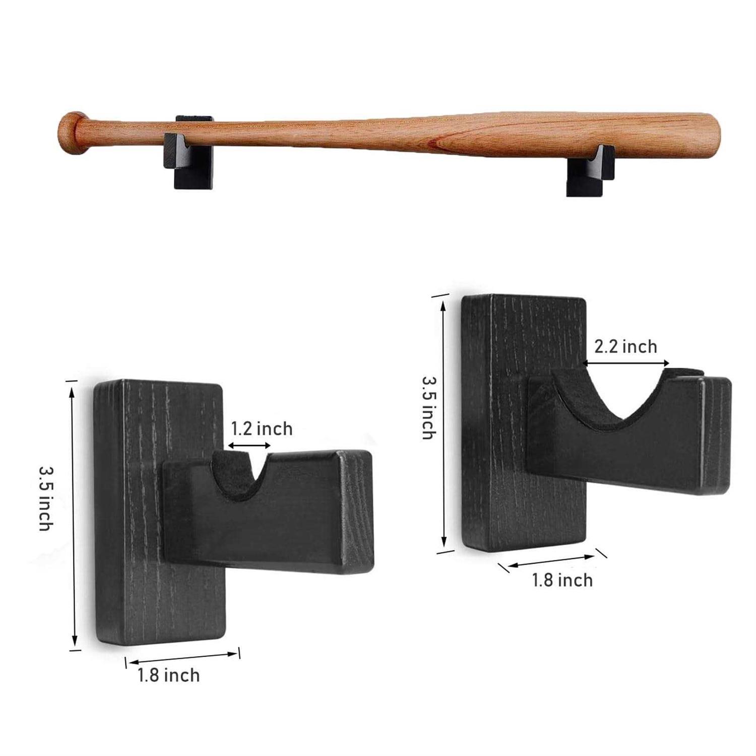 Orga'Neat Baseball Bat Display Case Wall Mount Solid Ash Tree Handmade Horizontal Rack w/Hidden Screws&Soft Liner for Baseball Softball Display - Image 4