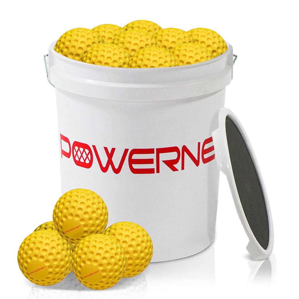 Powernet Launch F-lite Ultra Light Dimpled Practice Balls Coaching Bucket Bundle for Pitching Machine - Image 3