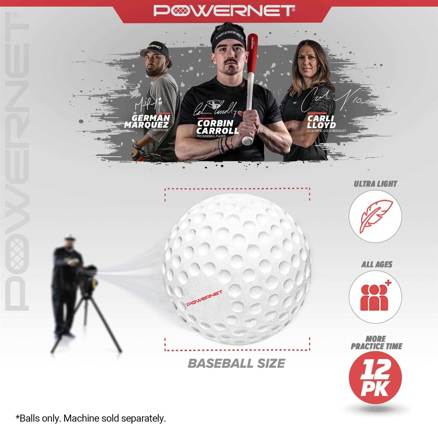 Powernet Launch F-lite Ultra Light Dimpled Practice Balls Coaching Bucket Bundle for Pitching Machine - Image 4