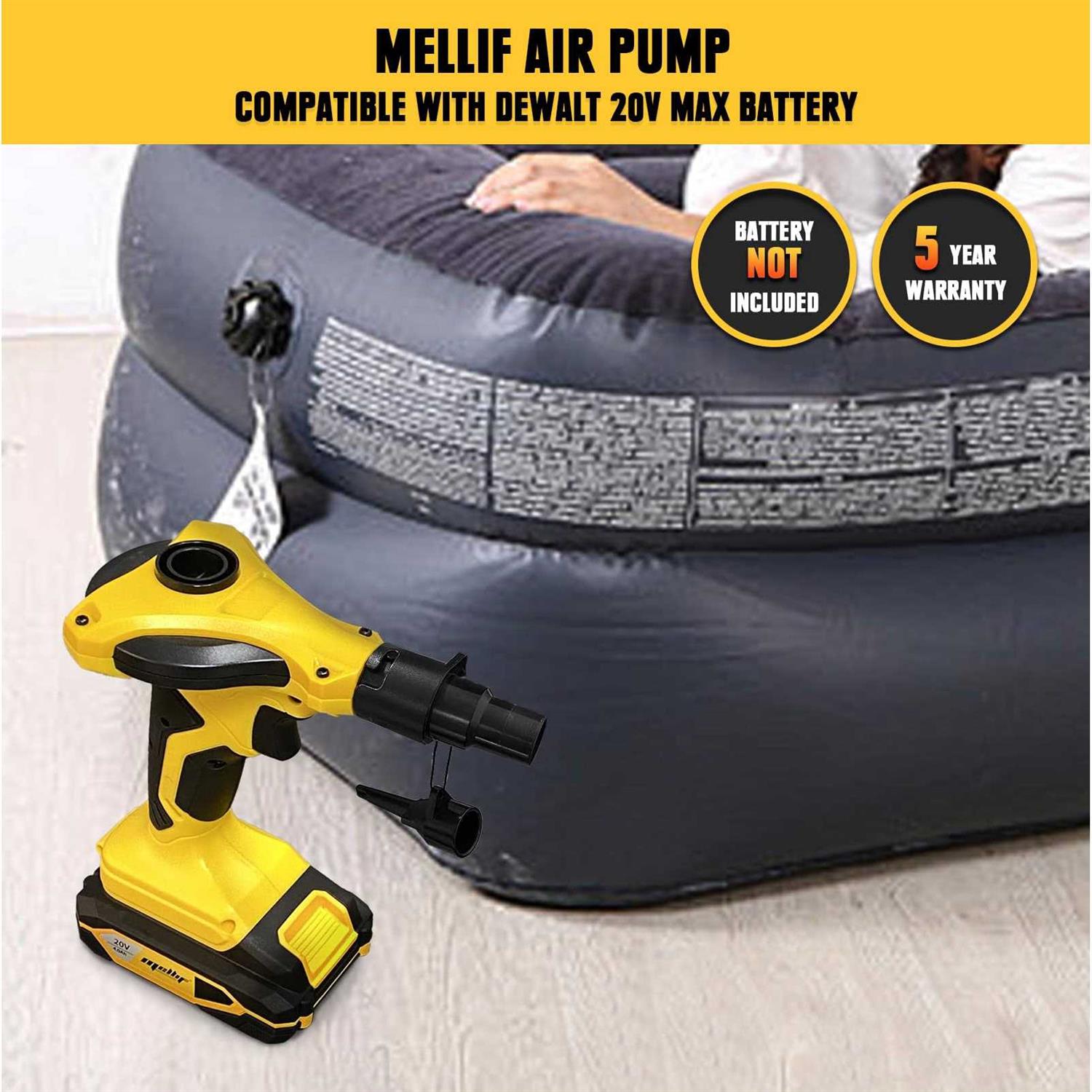 FORDWALT Cordless Air Pump Air Mattress Pump Mellif for Dewalt 20V Max Battery - Image 5